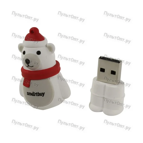 USB 16GB Smartbuy Wild series Белый Медведь 2 белый