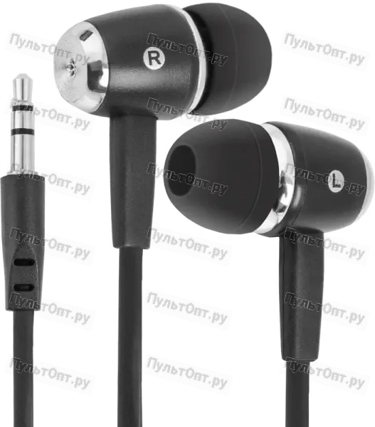 Наушники Defender Basic 620, чёрные, вакуумные, шнур 1.1 м. (1/50)