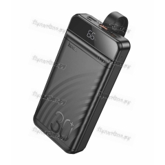 Аккумулятор внешний Hoco J123B Element, 30000mAh, 2 USB выхода, PD20 Вт, QC3.0, дисплей, цвет: чёрны