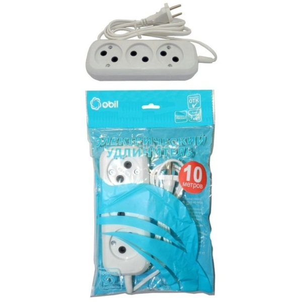 Удлинитель 10м 3гн бз Обиход РС-3 (ШВВП)