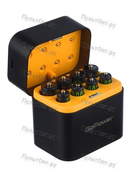 З/У для аккумуляторов GoPower SmartCase Li-ion 8 слотов +4AA и 4AAA (1/45)