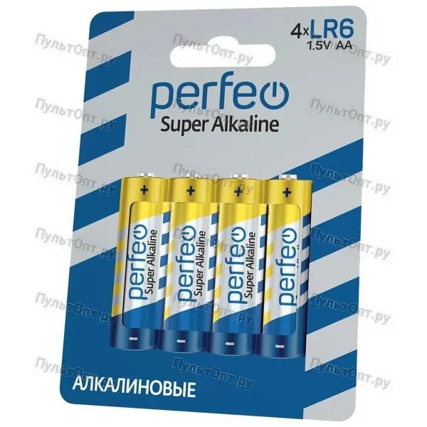 Эл. пит. Perfeo LR6/4BL Super Alkaline (4/120/480)