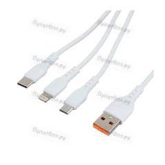 Кабель GoPower GP05-3-1 USB (m)-2хType-C/Lightning/microUSB (m) 1м белый (1/200/800)