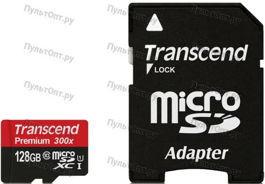 MicroSD 128GB Transcend Class 10 UHS-I + SD адаптер