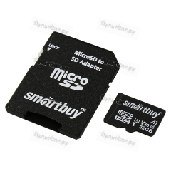 MicroSD 32GB Smartbuy Сlass 10 Advanced U3 V30 A1 (55/90 Mb/s)+ SD адаптер