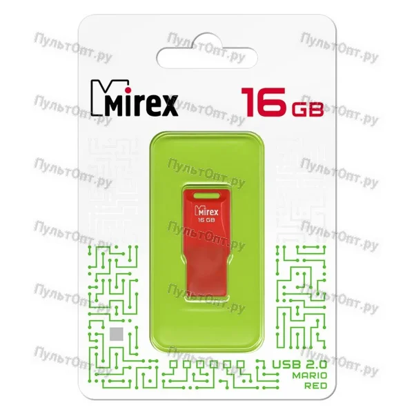 USB 16GB Mirex MARIO красный (ecopack)