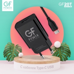 Сетевое З/У GFPower GF20T 1USB/Type-C 2.1A черный (48/192)