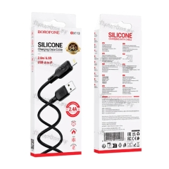 Кабель Borofone BX113 USB (m)-Lightning (m) 2м 2.4A силикон черный (1/360)