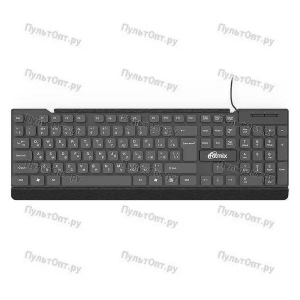 Клавиатура Ritmix RKB-107, черная, USB  Slim