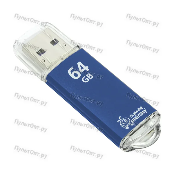 USB 3.0 64GB Smartbuy V-Cut пластик синий