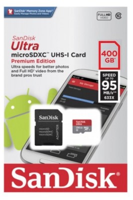 MicroSDXC 400GB SanDisk Class 10 Ultra Android UHS-I (95 Mb/s) + SD адаптер