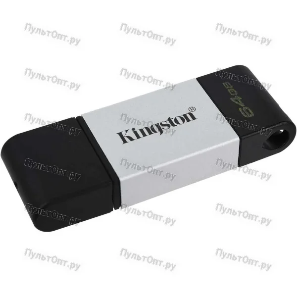 USB 3.0 64GB Kingston DataTraveler 80 чёрный/серебро