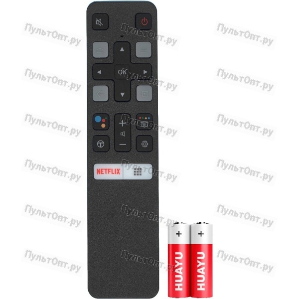 Пульт Huayu для TCL RC802V FMR1 (Netflix, голосовое управление) (HTC108 в коробке + батарейки)