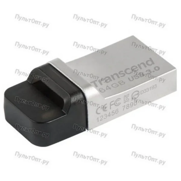 USB 3.0 64GB Transcend JetFlash 880 серебро металл