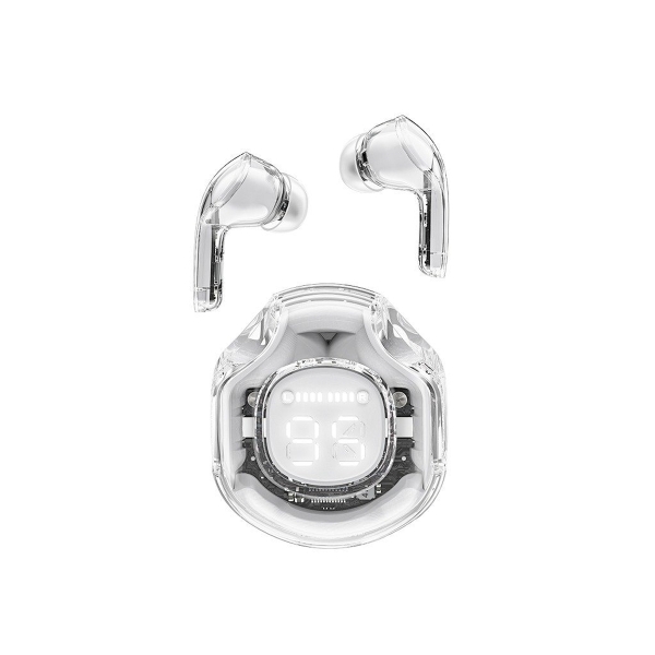 Наушники внутриканальные ACEFAST T8 Crystal, пластик, bluetooth 5.3, микрофон, IPX4, цвет: белый (1/