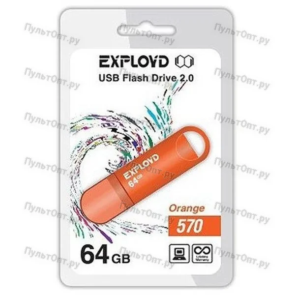USB 64GB Exployd 570 оранжевый