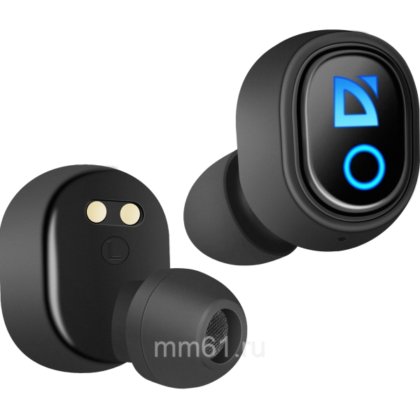 Гарнитура беспроводная Defender Twins 639 черный,TWS, PB, Bluetooth