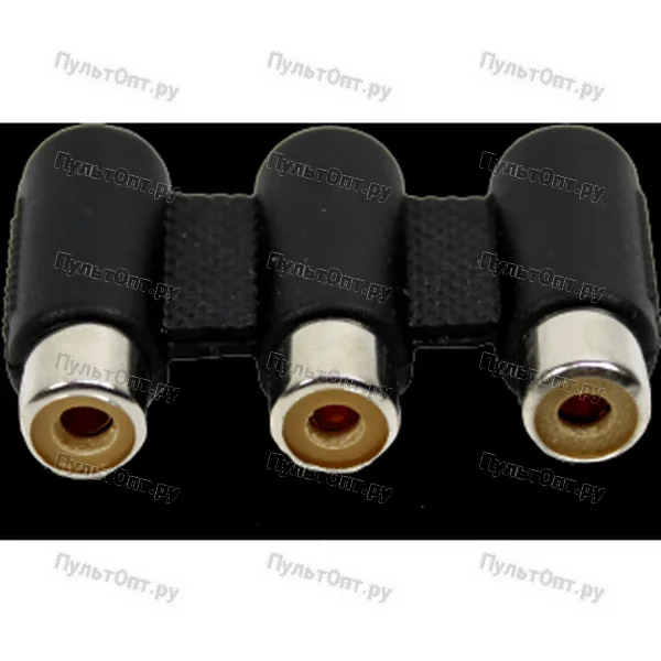 Переход 3 x RCA гн - 3 x RCA гн пластик