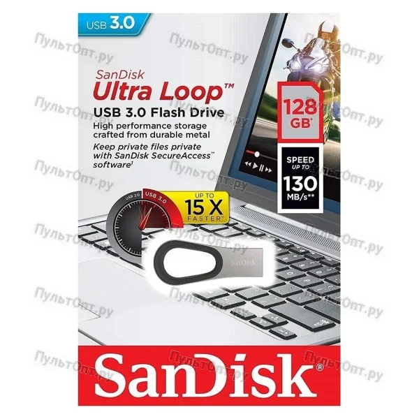 USB 3.0 128GB SanDisk Ultra Loop металл