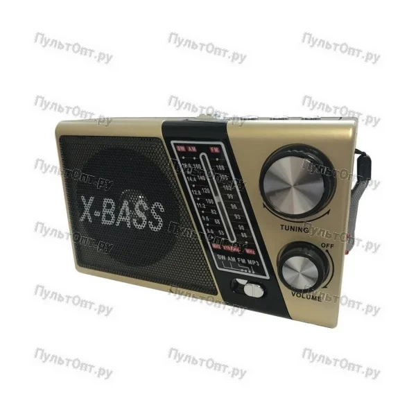 Радиоприемник Waxiba XB-752URT пластик microSD USB/Jack3.5 золотой (1/40)