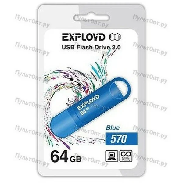 USB 64GB Exployd 570 синий