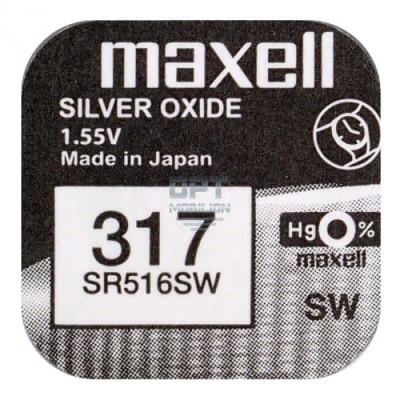 Батарейка Maxell 317 BL1 Silver Oxide 1.55V 0%Hg (1/10/100)