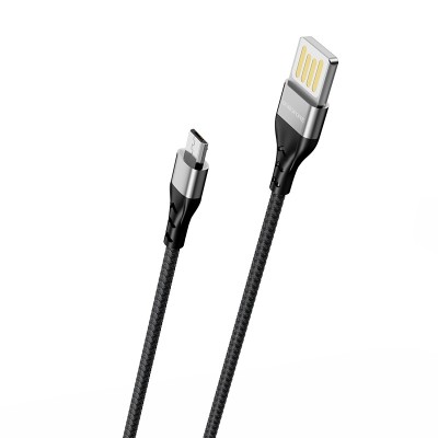 Кабель Borofone BU11 USB (m)-microUSB (m) 1.2м 3.0A ткань черный (1/63/252)
