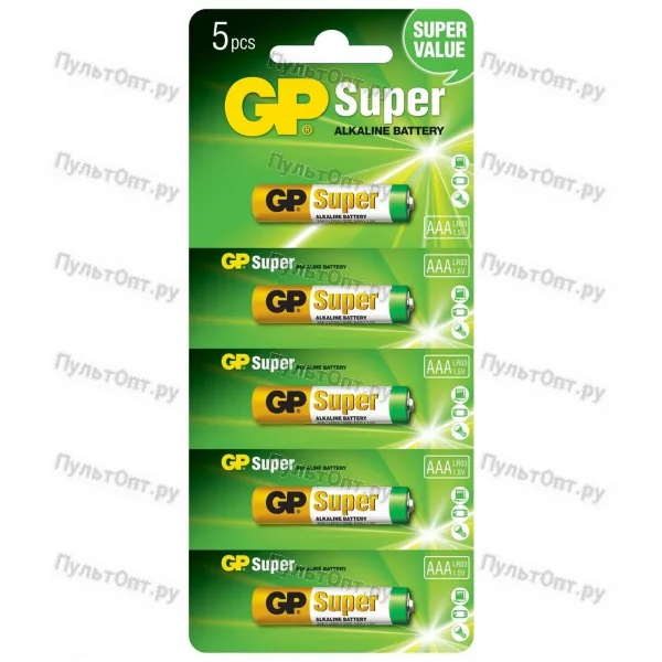 Эл. пит. AAA alkaline BL05 GP Super отрывные (60)