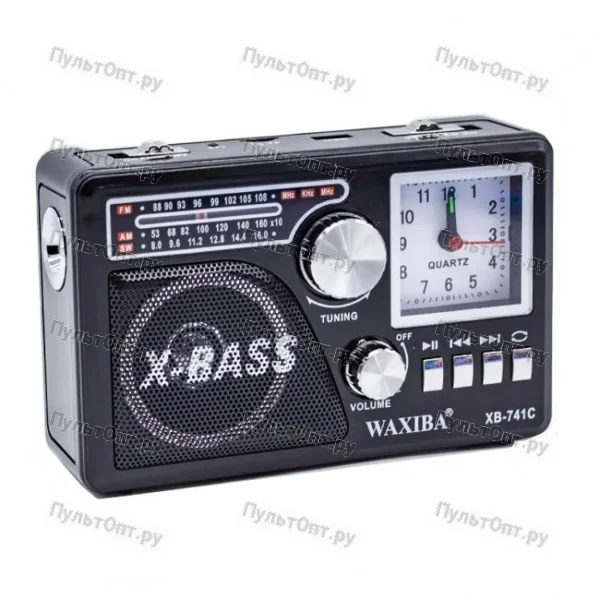 Радиоприемник Waxiba XB-741С пластик microSD USB/Jack3.5 черный (1/40)