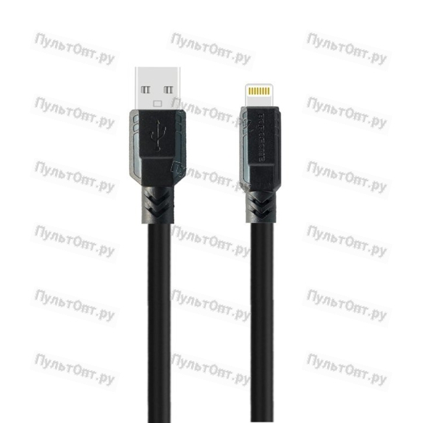 Кабель USB - 8 pin Borofone BX81 Goodway, 1.0м, круглый, 2.4A, силикон, цвет: чёрный (1/33/330)