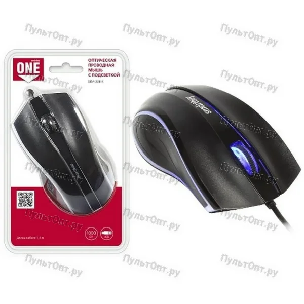 Мышь Smartbuy 338, черная, USB