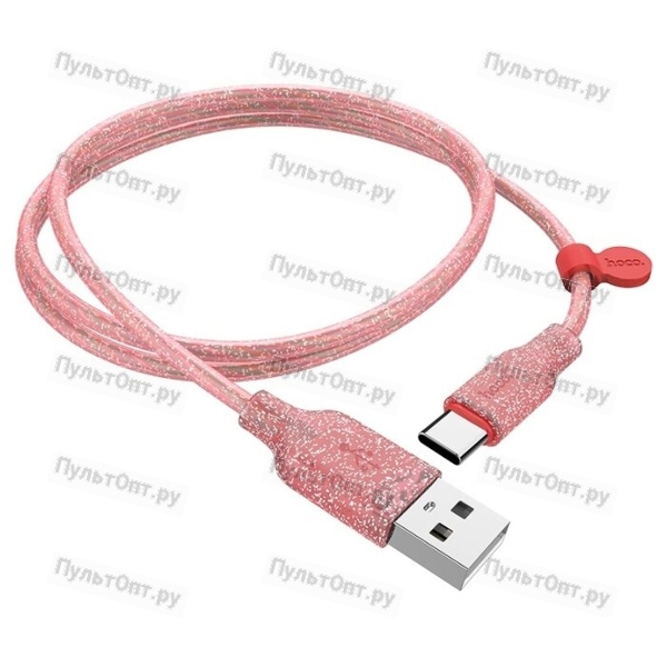 Кабель USB - Type-C Hoco U73 Star galaxy, 1.2м, круглый, 3.0A, силикон, розовый