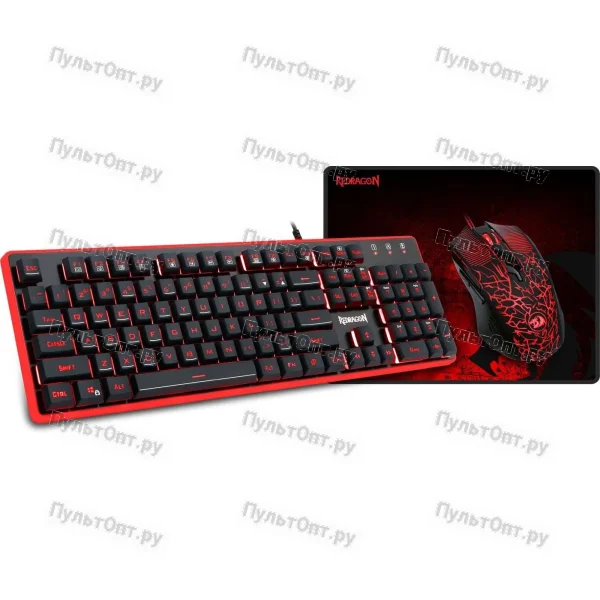Набор Redragon S107 RU, мышь+клавиатура+ковер