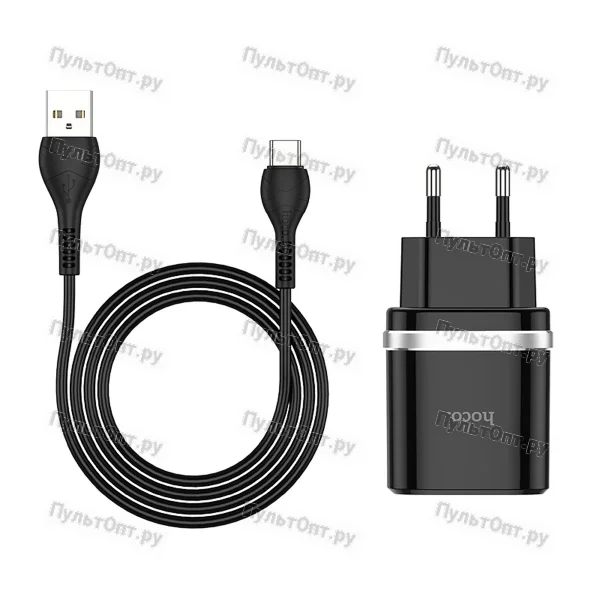 СЗУ Hoco C12Q Smart QC3.0 charger set (Micro) (черный)