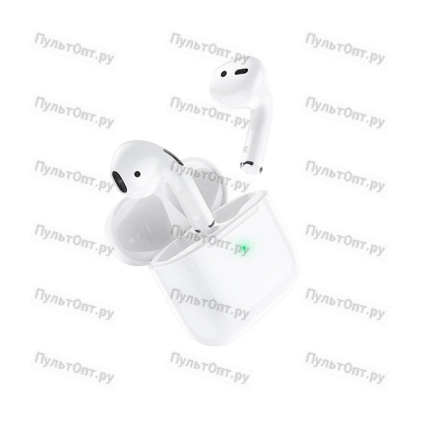 Наушники внутриканальные Borofone BW02, Plus, пластик, bluetooth 5.1, микрофон, цвет: белый (1/22/13