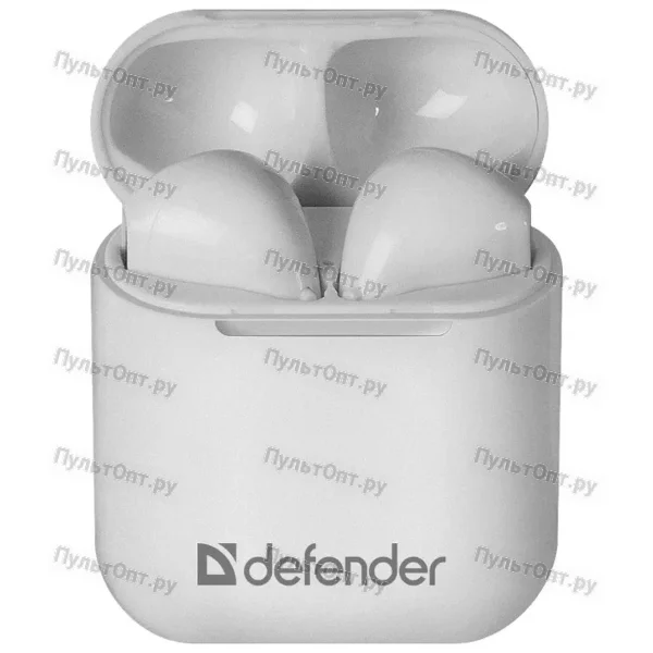 Гарнитура беспроводная Defender Twins 637 белый,TWS, Bluetooth