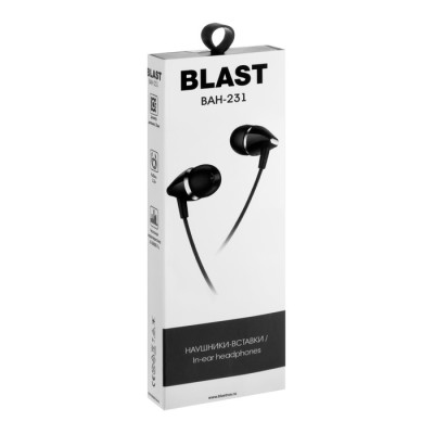 Наушники Blast BAH-231, черные, шнур 1,2 м. (1/30/240)