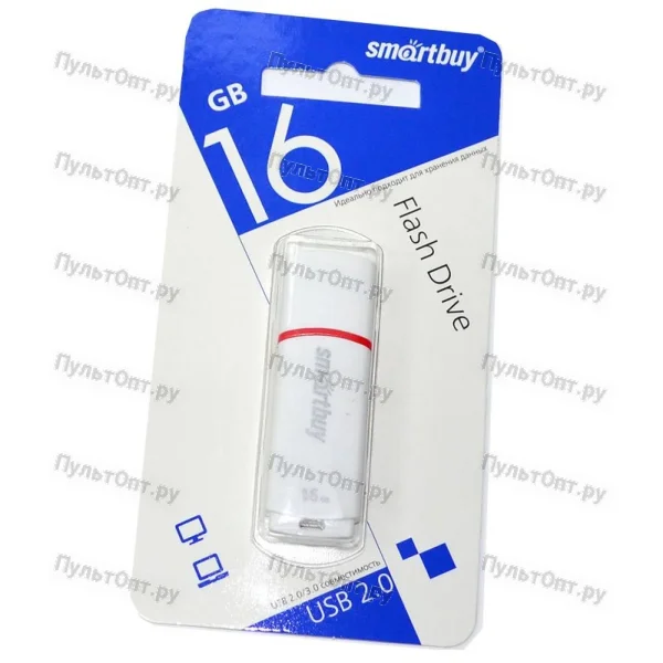 USB 16GB Smartbuy Crown белый COMPACT