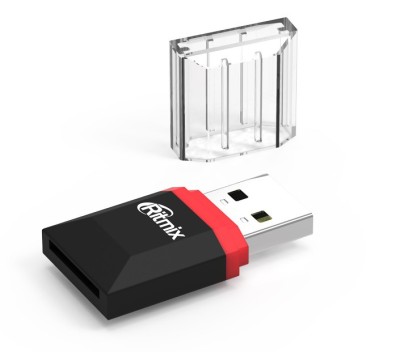 Картридер Ritmix CR-2010, черный, USB 2.0, microSD (1/120)