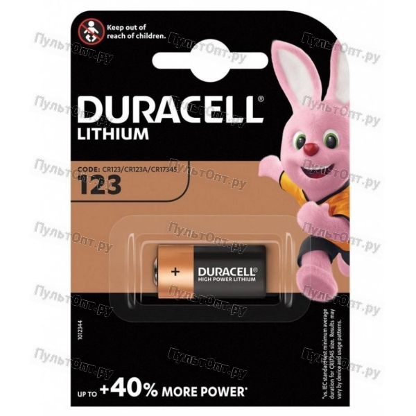 Батарейка Duracell CR123A BL2 Lithium 3V (2/20/100)