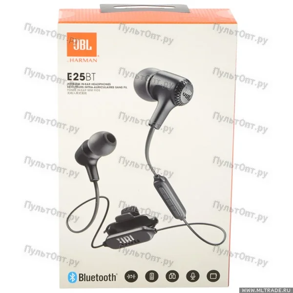 Гарнитура вкладыши JBL LIVE 25BT черный беспроводные bluetooth (шейный обод)