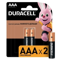 Батарейка Duracell Basic LR03 AAA BL2 Alkaline 1.5V (2/20/24)