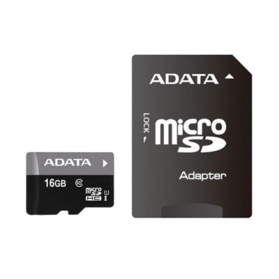 MicroSD 16GB A-Data Class 10 Premier UHS-I + SD адаптер