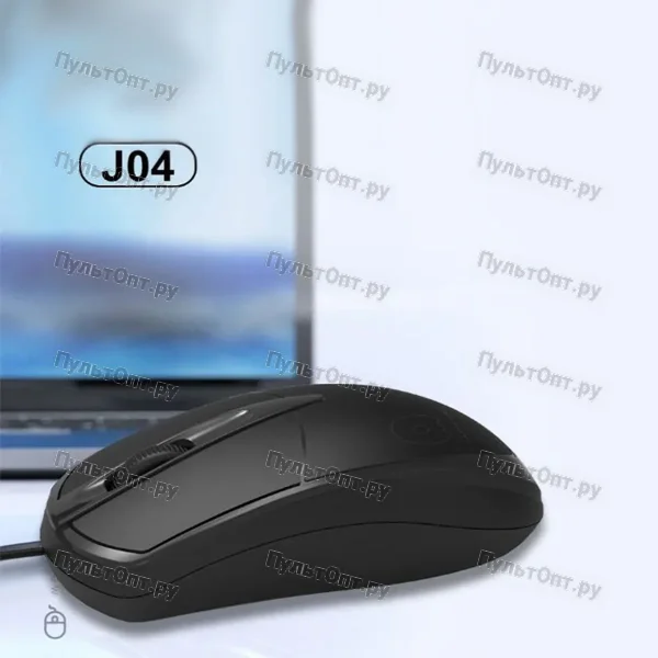 Компьютерная проводная мышь WUW J04 черная