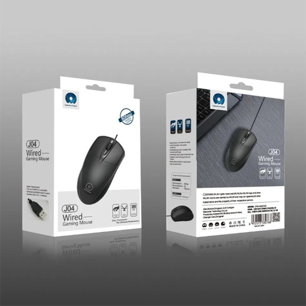 Компьютерная проводная мышь WUW J04 черная