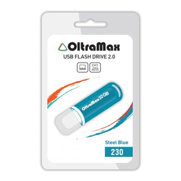 USB 16GB OltraMax 230 стальной синий