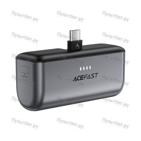 Аккумулятор внешний ACEFAST M9, 5000mAh, 1 Type-C выход, PD20 Вт, QC3.0, цвет: чёрный (1/18/72)