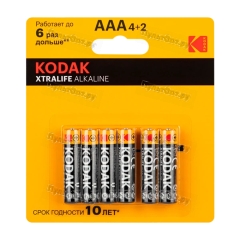 Батарейка Kodak XTRALIFE LR03 AAA BL4+2 Alkaline 1.5V (6/72/288)