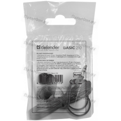 Наушники вставки Defender Basic 210 черный, кабель 1.2 м (1/50)