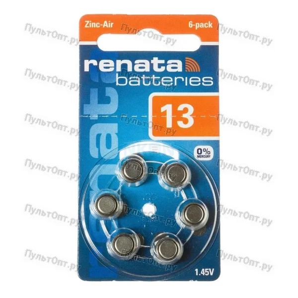 Эл. пит. ZA13 Zinc Air BL6 Renata (60)